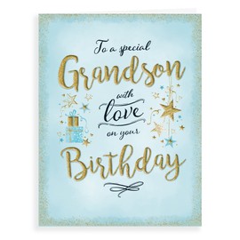 Piccadilly Greetings Modern Birthday Card Grandson - 8 x 6 inches