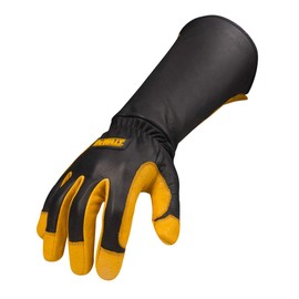 Dewalt Premium Leather Welding Gloves, Fire/Heat Resistant, Gauntlet-Style Cuff, Elastic Wrist, X-Large