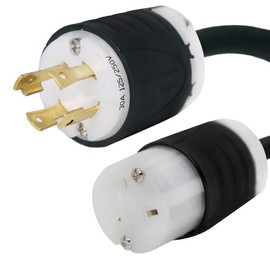 NEMA L14-30P to 6-20R Power Cord Plug Adapter - 20A,250V, 12/3 AWG SJT Cable- Iron Box # IBX-1462 (6 ft)