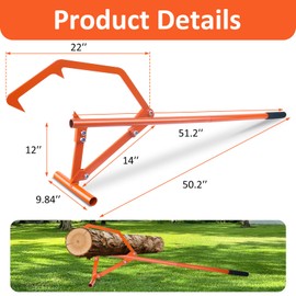 Meyoppm 51" Timberjack Log Lifter Long Hook, Heavy Duty Adjustable Log Roller Cant Hook, Logging Tools for Rolling and Raising Up The Logs