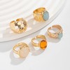 Your Always Charm Chunky Gold Ring Set - Stackable Crystal