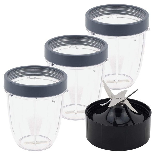 3 Pack Felji 18 oz Short Cups with Lip Ring