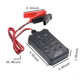 Probador de relé inalámbrico multifuncional de 5 asientos, 12 V, 24 V, herramienta de diagnóstico automotriz, luces indicadoras integradas, fácil de usar, resistente, plástico, color negro