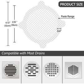 40 Pieces Disposable Hair Drain Catcher Shower Drain Covers Hair Traps for Shower Drains Mesh Shower Drain Hair Catcher Sticker Hair Collector for Bathroom Bathtub Kitchen (Circular)