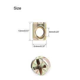 NACX M6 x 13mm Barrel Nuts, Cross Dowel Slotted Barrel Nuts for Furniture Bed Crib and Chairs, 35Pcs