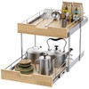 Sikarou Pull Out Cabinet Organizer,Heavy-Duty Slide Out Shelf, Wood And