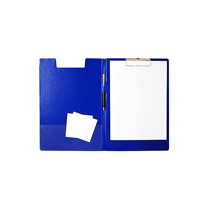 Esselte A4 Clipfolder with Cover, Rigid Plastic, Blue