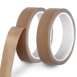 Wjelet 2 Rollen Teflonband Selbstklebend 15mmx10m x0.18mm(T),Hitzebeständiges Klebeband,PTFE Glasgewebeband Hochtemperaturband für Vakuumiergerät, Hand und Impulsversiegeler Anwendungen