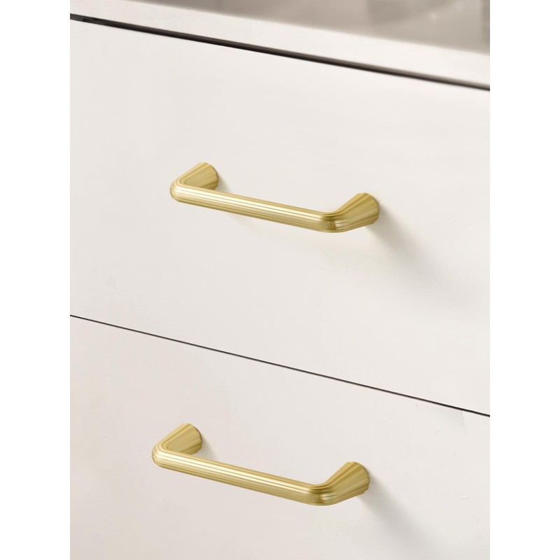 JIASENBAO 5 Pack Gold Cabinet Pulls 3.75" Hole Center Brushed