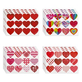 192 Pcs Valentine's Day Glitter Heart Stickers,Heart Stickers,Valentines Stickers,16 Sheets Red Heart Stickers,Small Heart Stickers,Heart Stickers for Envelopes,Easter Stickers,Scrapbook Stickers
