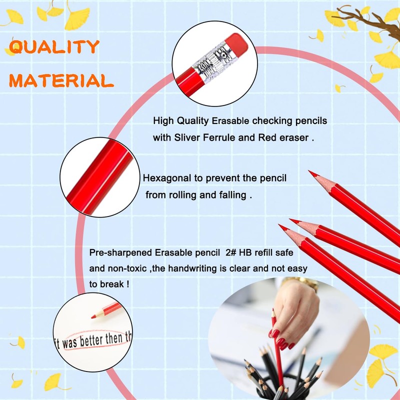 Adhere 25pcs Checking Pencils advertising pencil Erasable Pre-Sharpened #2 HB