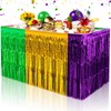 6 Pack Mardi Gras Table Skirt Decorations 30x118 Inch, Mardi