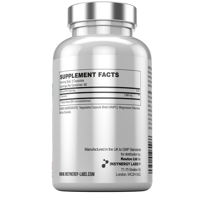 Insynergy Labs L-Tyrosine Ultra Premium Grade | L tyrosine 1,000mg