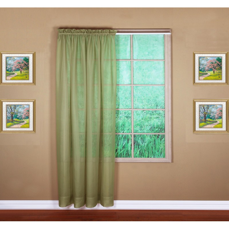 Today's Curtain Emelia Original Voile Panel 84", Dusty Leaf, 60"