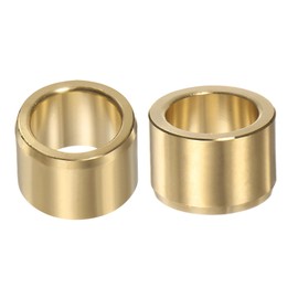 sourcing map Pack of 2 Sleeve Bearings 16 mm x 22 mm x 15 mm Rolled Oil Free Bushings Brass Alloy