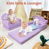 TinyPalsa Kids Couch, Convertible Sofa to Lounger Fold Out, Purple
