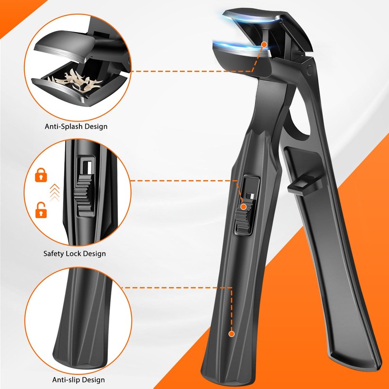 Toenail Clippers for Thick Nails for Seniors, Angled Head Ergonomic