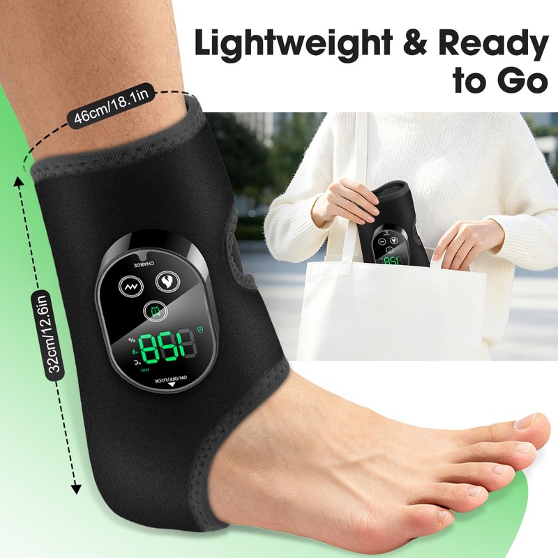 2Pcs Cordless Foot and Ankle Massager for Pain Relief, Rechargeable