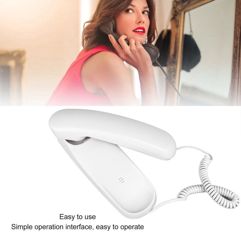 Wall Mountable Telephone Multifunctional Clear Sound Corded Landline Phone for