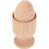 LATRAT Wooden Egg with Cup Egg Holder with Unfinished Wooden