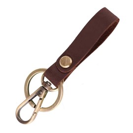 Leather Key Fob, Genuine Leather Key Chain, Premium Ancicraft Leather Key Ring, Vintage Strap Car Key Holder, Great Gift Idea (4.3inch)