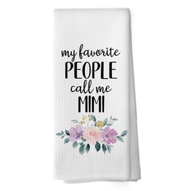 shiviody Mimi Gifts Kitchen Towels - Grandma Gifts from Grandkids Dish Towels, Rustic Grandma Mothers Day Birthday Decorative Absorbent Dishcloths Hand Towel for Kitchen Decor 16x24 Inches