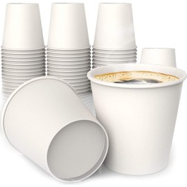 Palucart 500 Organic Coffee Cups Paper Cups 90 ml White Colour Coffee to Go Disposable Cups Biodegradable Cardboard