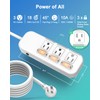Flat Plug Power Strip Individual Switches, Extension Cord 3 feet,
