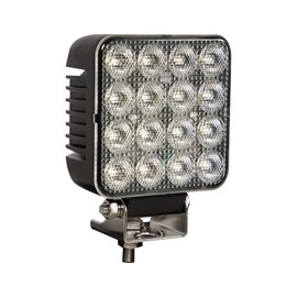 Buyers Products 1492230 Ultra Bright 4.5 Inch Square LED Combination Flood/Strobe Light, Stud Mount Application, Light Bar for Trucks, Trailers, ATVs, and UTVs, Heavy Duty, Amber/Clear