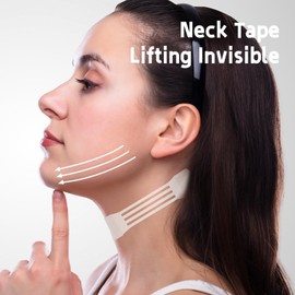 20pcs Neck Tape, Neck Tape Lifting Invisible, Instant Necks and Face Lift Strap Patch Tightening Tapes, Suitable for jaw, neck and face (1Set 20Pcs)