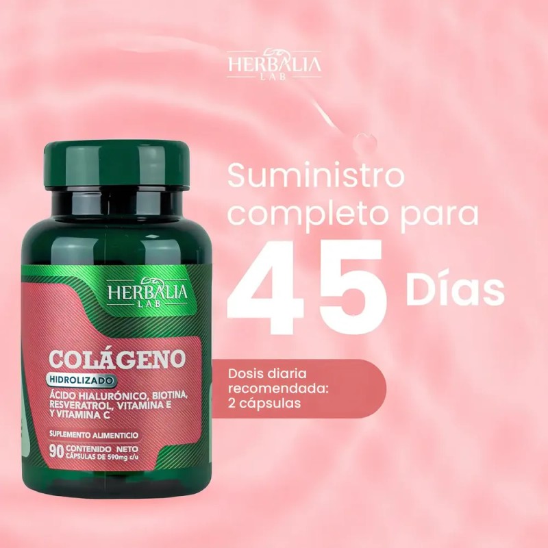 Suplemento en cápsulas blandas Herbalia Lab Vitaminas Colágeno y Ácido