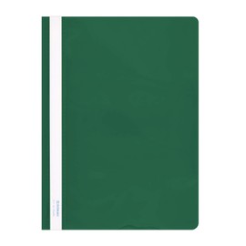 DONAU 1705001PL-06 Plastic File Folder A4 Green Transparent Plastic Durable PVC Hard Crystal Clear Cover for Office and School Capacity Approx. 200 Sheets Pack of 10
