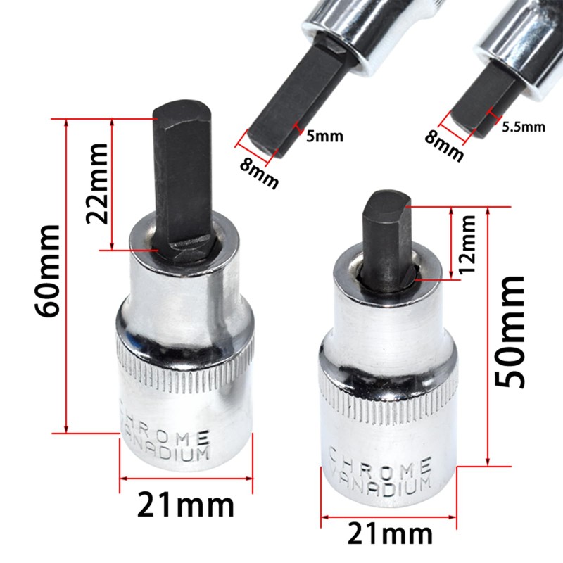 Yuesstloo 9pc Strut Nut Socket 16mm 18mm 19mm 21mm 22mm