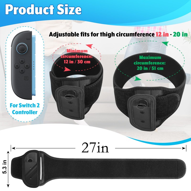 Easecos Controller Leg Band Leg Strap Compatible with Switch 2