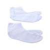 Unisex Broadcloth Split - Toe "Tabi" Socks, White, 4 Clasps,