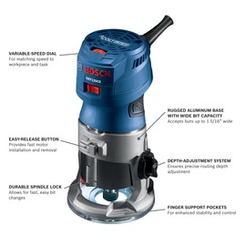 Bosch GKF125CEK Colt 1.25 HP (Max) Variable-Speed Palm Router Kit