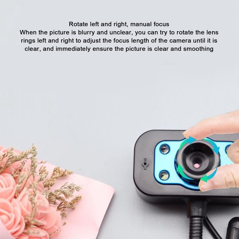 Jectse Web Camera, High Definition USB Streaming Webcam with LED