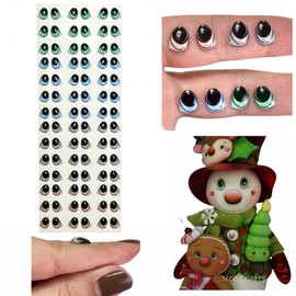 S5-9: 3D Resin Googly & Wiggle Eyes (96 Pcs/48 Pairs) 9mm – Green, Blue, Gray, Brown – Self-Adhesive for Crafts, Clay, Felt, EVA, Porcelain, Polymer Clay, Sculptures, Amigurumi & Projects