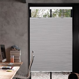 Blackout Top Down Bottom Up Cellular Shades- Cordless Total Privacy Honeycomb Blinds, Room Darkening Thermal Insulated blinds for window and door, Gray-Blackout, 44" W x 56" H