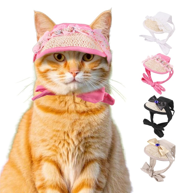 BT Bear Hundehut, Spitzenstrohhut, Baseballkappe, Haustier-Sonnenschutz für Katzen, Welpen, kleine,