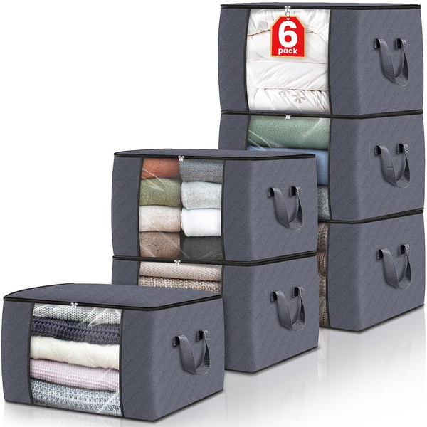 Fab totes Fab totes 6 Pack Clothes Storage, Foldable Thick