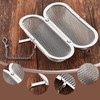 2 Piece Oval Strainer, Tea Strainer with Chain, Stainless Steel