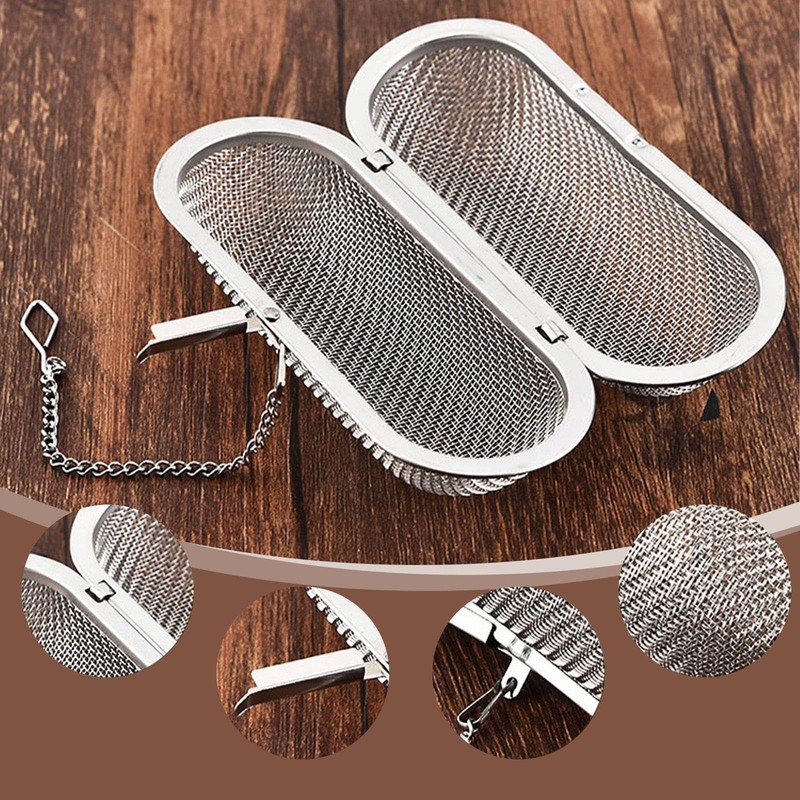 2 Piece Oval Strainer, Tea Strainer with Chain, Stainless Steel