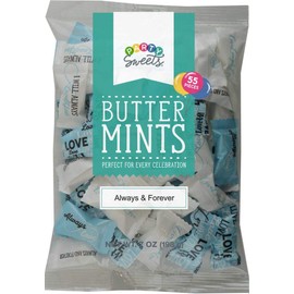 Party Sweets Always & Forever Buttermints by Hospitality Mints, Appx 300 mints, 7-Ounce Bags (Pack of 6)