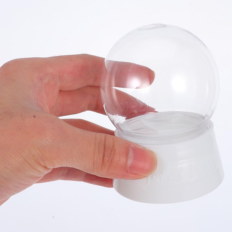 Cabilock 6pcs Clear Plastic Snow Globes with Base Screw Off
