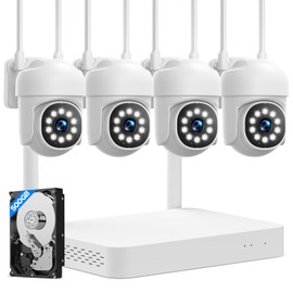 CAMCAMP Wireless Security Camera System, 1080P 10CH Surveillance NVR Kits with 500GB Hard Drive, 2-Way Audio, Auto-Tracking, Color Night Vision, Motion Detection for Indoor Outdoor Video Surveillance