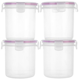 Komax Biokips Overnight Oats Container | (Set of 4) Overnight Oats Jars with Lid | (18.6 oz) Airtight Leak-Proof Locking Lids | Oatmeal, Cereal, Milk on the go | BPA-Free Plastic Containers and Lids