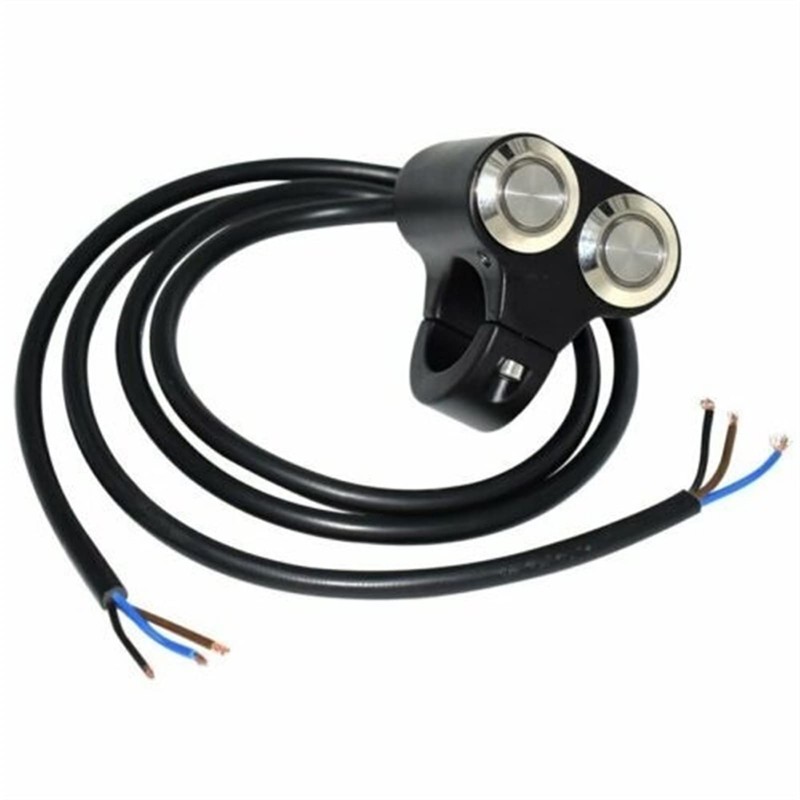 RAYANA Motorcycle Handlebar Switch 7/8" 22mm Aluminum Alloy Push Button