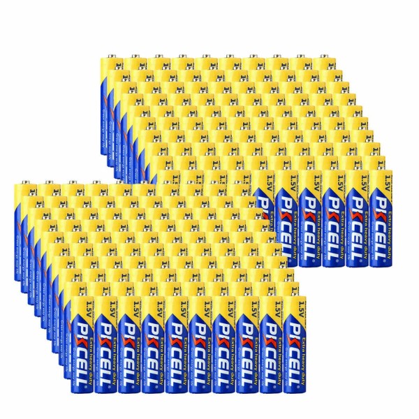 PKCELL 200pcs Zinc-Carbon Triple A Battery R03P E92 UM4 PC2400