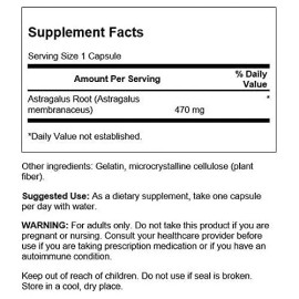 ASTRAGALUS Root 470 mg 200 (2X100) Caps, Energy Boost Immune System 2 (Two) PACK